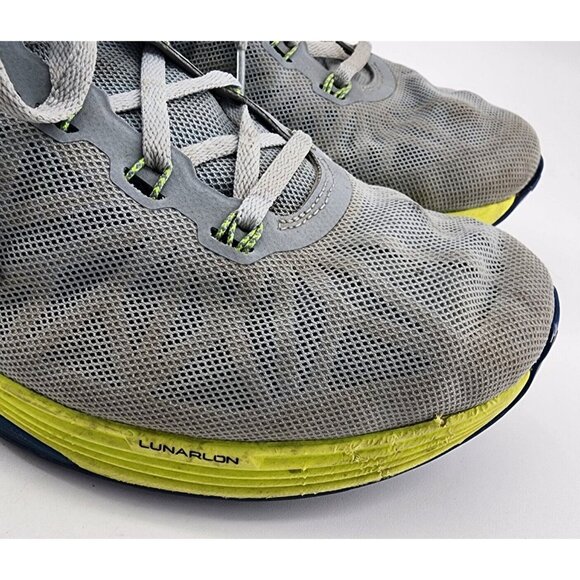 Nike LunarGlide 6 Magnet Gray/Photo Blue/Black/Volt 654433-005 Men's Size 12 - Picture 7 of 12